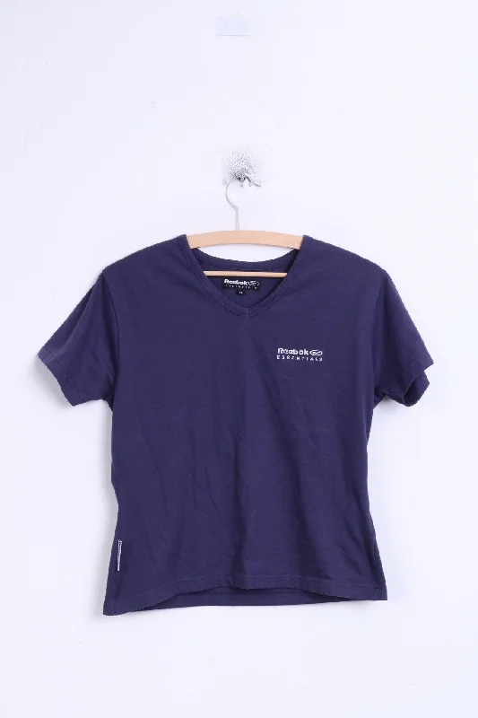 Women’s blouses for professional look -Reebok Essentials Womens 12 Shirt Cotton Navy V Neck Sport