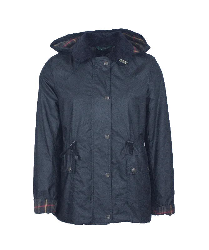 Women’s camel coats for timeless style -W307 - Women's Breathable/Waterproof Wax Jacket - NAVY