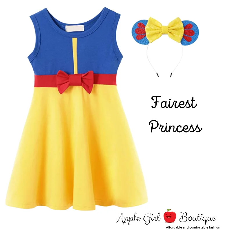 Women’s casual dresses for everyday wear -Fairest Princess Dress and Ears for Girls