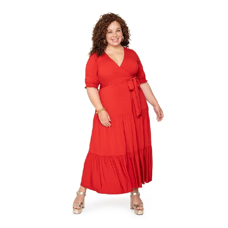 Women’s satin slip dresses for evening elegance -Leota Curve Marlo Dress Solid Barbados Cherry