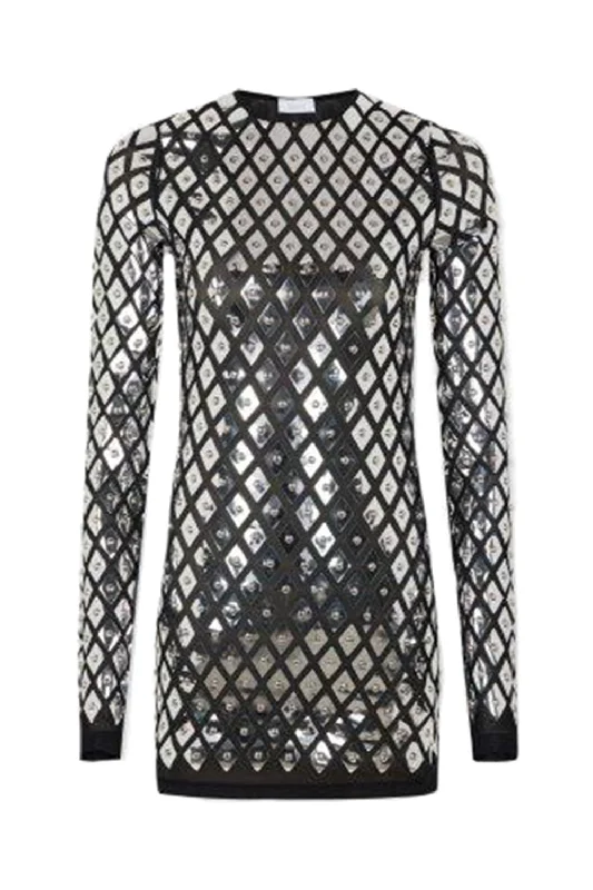 Women’s cocktail dresses for evening events -Embellished Mini Dress