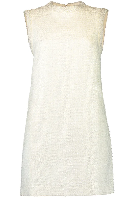 Women’s bodycon dresses for night out -Boucle Pearl Trim Mini Dress