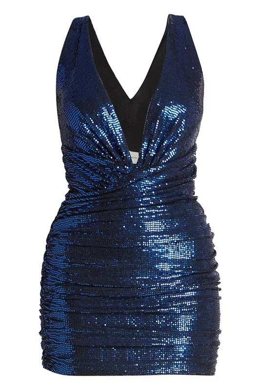 Women’s velvet dresses for winter elegance -Sequin Mini Dress