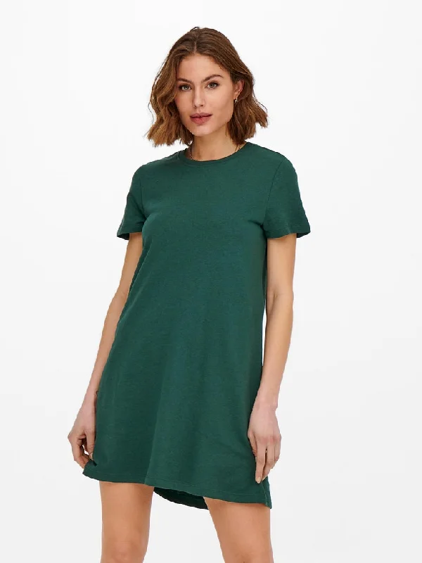 Women’s midi dresses for versatile style -Soft Short Sleeve A Shape Cotton Dress