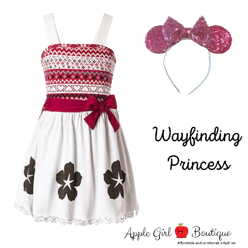 Women’s pleated shift dresses for sophisticated style -Wayfinding Princess Dress and Ears for Girls